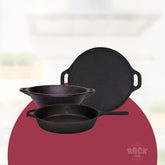 COMBO OFFER - 10.5 INCH PAN/2 LITRES + 9 INCH KADAI/1.5 LITRE + 12 INCH DOSA TAWA