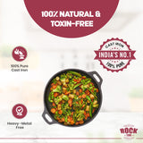 ROCK TAWA 11 INCH KADHAI/3 LITRES (PRE-SEASONED CAST IRON) KADHAI