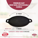 ROCK TAWA DOSA TAWA 14 INCH PRE-SEASONED CAST IRON SKILLET