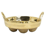 ROCK TAWA BRASS PANIYARAM PAN/APPE/PONGANALU/PADDU 7.5 INCHES WITH 7 CAVITIES MATT FINISH