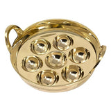 ROCK TAWA BRASS PANIYARAM PAN/APPE/PONGANALU/PADDU 7.5 INCHES WITH 7 CAVITIES MATT FINISH
