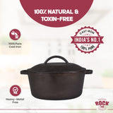 ROCK TAWA DUTCH OVEN 3 LTRS IN PRE-SEASONED CAST IRON SKILLET