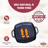 ROCK TAWA GRILL PAN LOOP HANDEL 10.5/2 LITRES INCH PRE-SEASONED CAST IRON SKILLET