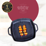 ROCK TAWA GRILL PAN LOOP HANDEL 10.5/2 LITRES INCH PRE-SEASONED CAST IRON SKILLET
