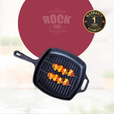 ROCK TAWA SQUARE GRILL PAN 10.5/2 LITRES INCH PRE-SEASONED CAST IRON SKILLET