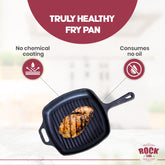 ROCK TAWA SQUARE GRILL PAN 10.5/2 LITRES INCH PRE-SEASONED CAST IRON SKILLET