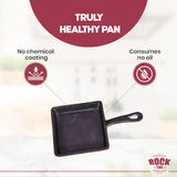 ROCK TAWA SQUARE FRYING PAN 5.50/0.5 LITRE IN PRE-SEASONED CAST IRON SKILLET
