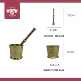 ROCK TAWA BRASS MORTAR & PESTLE |IMAM DASTA  2.8 INCH LONG