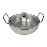 ROCK TAWA SS INDUCTION KADHAI WITH GLASS LID, 20 CM / 1.75 LTRS