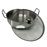 ROCK TAWA SS INDUCTION KADHAI WITH GLASS LID, 20 CM / 1.75 LTRS