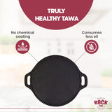 ROCK TAWA MACHINED DOSA TAWA 11 INCH PRE-SEASONED CAST IRON SKILLET