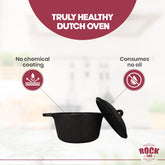 ROCK TAWA DUTCH OVEN 3 LTRS IN PRE-SEASONED CAST IRON SKILLET