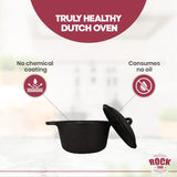 ROCK TAWA DUTCH OVEN 3 LTRS IN PRE-SEASONED CAST IRON SKILLET