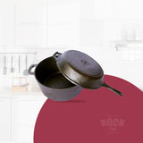 ROCK TAWA CAST IRON COMBO 5 LTRS DUTCH OVEN/10.5 INCH/2 LITRES PAN PRE-SEASONED