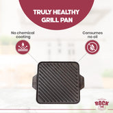 ROCK TAWA REVERSIBLE GRILL/TAWA 10.5 INCH/1 LITRE PRE-SEASONED CAST IRON SKILLET