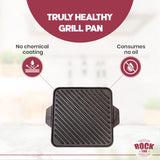 ROCK TAWA REVERSIBLE GRILL/TAWA 10.5 INCH/1 LITRE PRE-SEASONED CAST IRON SKILLET