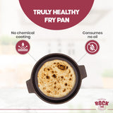 ROCK TAWA SHALLOW FRY / FISH FRY / OMELET PAN 8 /0.75 LITRE IN PRE-SEASONED CAST IRON SKILLET