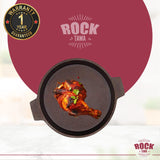 ROCK TAWA SHALLOW FRY / FISH FRY / OMELET PAN 8 /0.75 LITRE IN PRE-SEASONED CAST IRON SKILLET