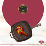ROCK TAWA SQUARE PAN 10.5/2 LITRES INCH PRE-SEASONED CAST IRON SKILLET