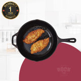 ROCK TAWA CAST IRON PAN 6/0.6 LITRE IN PRE-SEASONED CAST IRON SKILLET