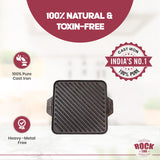 ROCK TAWA REVERSIBLE GRILL/TAWA 10.5 INCH/1 LITRE PRE-SEASONED CAST IRON SKILLET