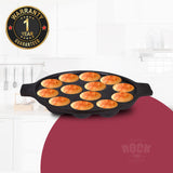 ROCK TAWA 13 CAVITIES PANIYARAKKAL/KUZHI PANIYARAM/APPAM PATRA/PADDU TAWA (PRE-SEASONED CAST IRON)