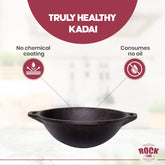 ROCK TAWA 9 INCH KADHAI/ 2 LITRE (PRE-SEASONED CAST IRON) KADHAI