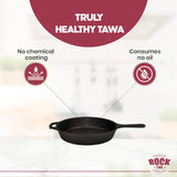 ROCK TAWA CAST IRON PAN 6/0.6 LITRE IN PRE-SEASONED CAST IRON SKILLET