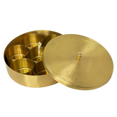 ROCK TAWA BRASS MASALA CONTAINER (INNER CUP 7NOS WITH 1SPOON)