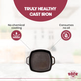 ROCK TAWA SQUARE PAN LOOP HANDEL 10.5 INCH/0.5 LITRE PRE-SEASONED CAST IRON SKILLET