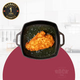 ROCK TAWA SQUARE PAN LOOP HANDEL 10.5 INCH/0.5 LITRE PRE-SEASONED CAST IRON SKILLET