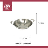 ROCK TAWA STAINLESS STEEL KADHAI/KADAI| 3-LAYER BODY,TOXIN-FREE,