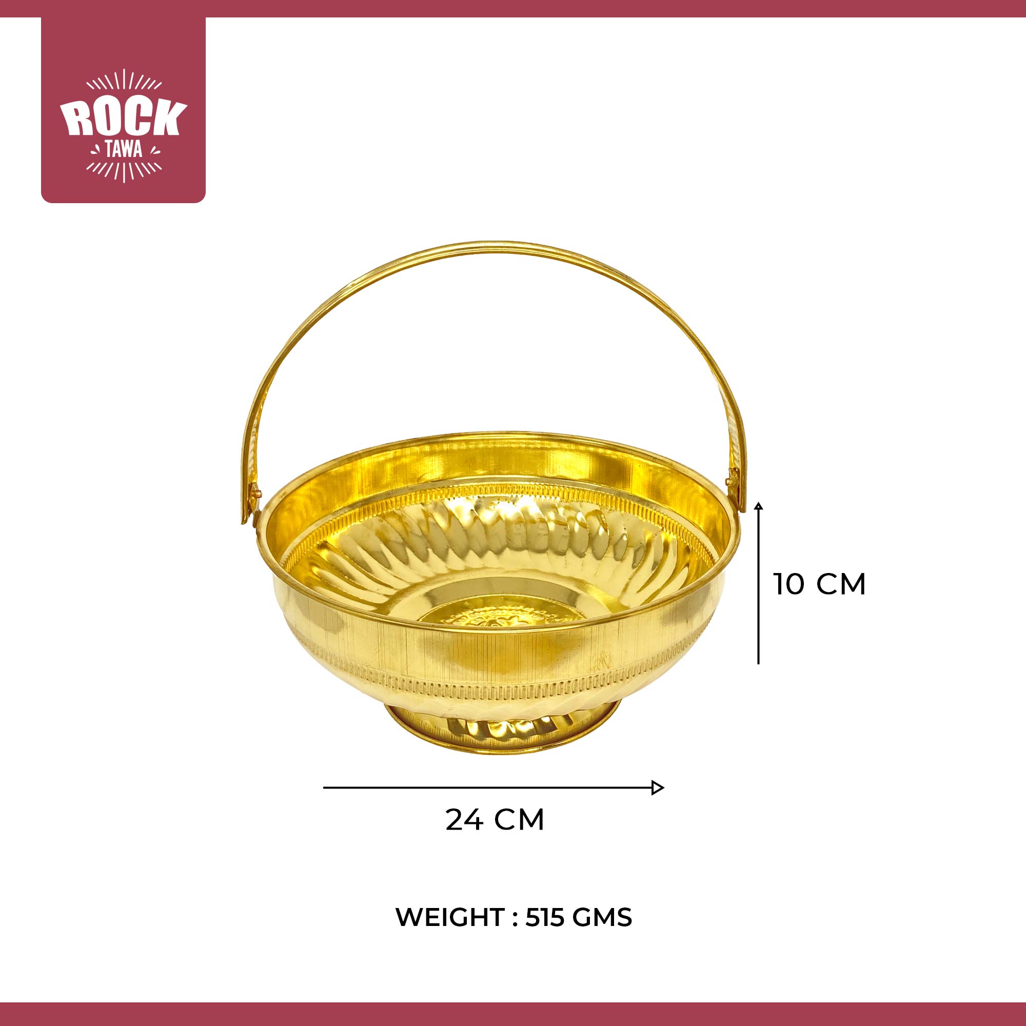 ROCK TAWA BRASS FLOWER URLI BOWL 9.4 INCHES 2500 ML