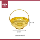 ROCK TAWA BRASS FLOWER URLI BOWL 9.4 INCHES 2500 ML